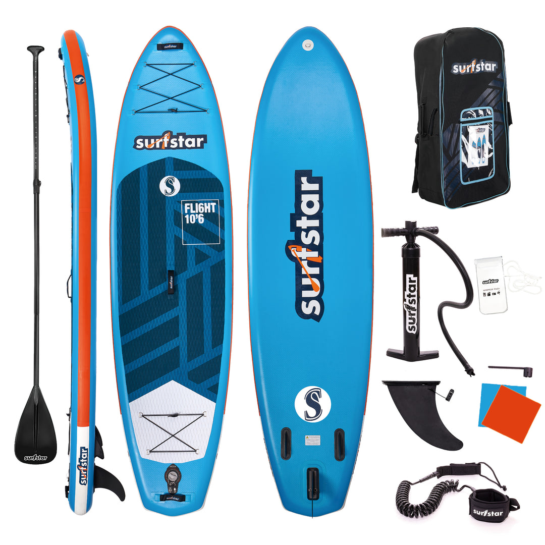 SurfStar Original Star Paddle Board 10'6" (Blue) With Extra Storage Space Portable & Lightweight 18.8 lbs