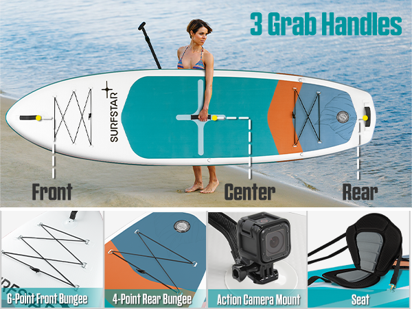 SurfStar Extra Wide Paddle Board 10'6'' x 34" With Detachable Kayak Seat for All Skill Level