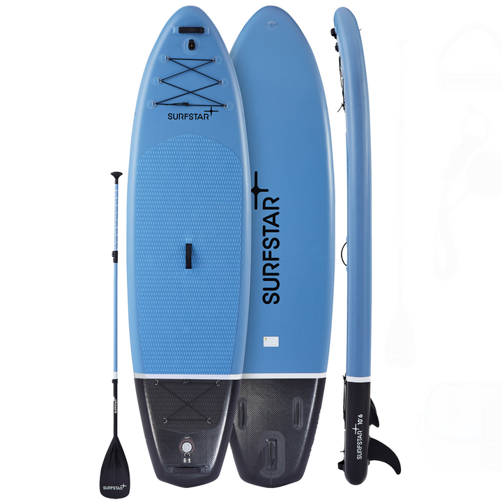 SurfStar Advance Star 10'6'' Board Set With Fiberglass Paddle Lasting SUP Board Portable & Lightweight