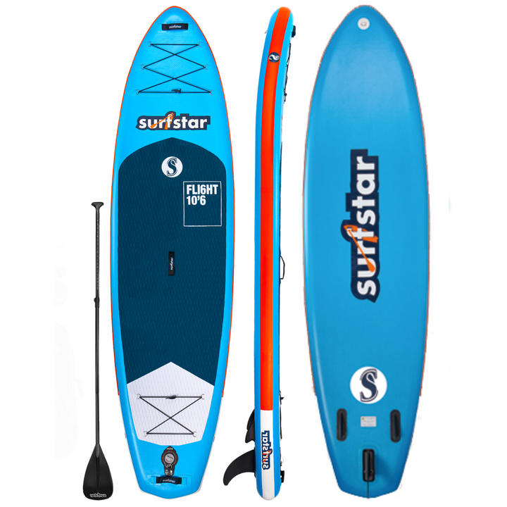 SurfStar Original Star Paddle Board 10'6" (Blue) With Extra Storage Space Portable & Lightweight 18.8 lbs