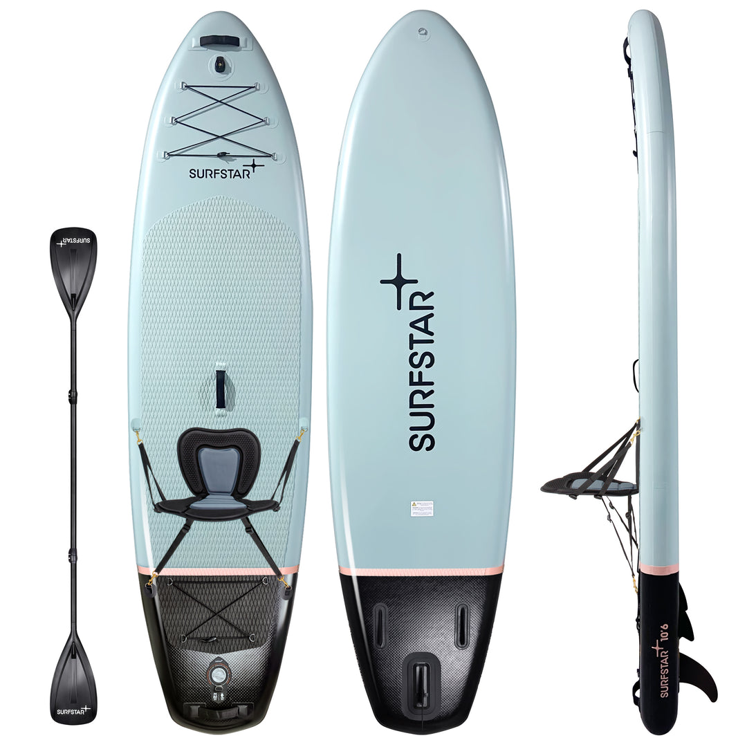 SurfStar 10'6" Advanced Star Paddle Board iSUP High-Quality Non-Slip Material With Detachable Kayak Seat