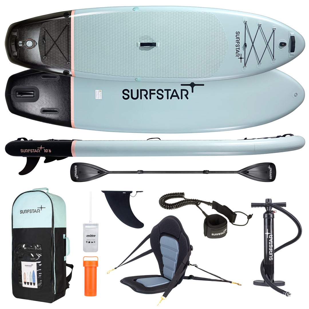 SurfStar 10'6" Advanced Star Paddle Board iSUP High-Quality Non-Slip Material With Detachable Kayak Seat