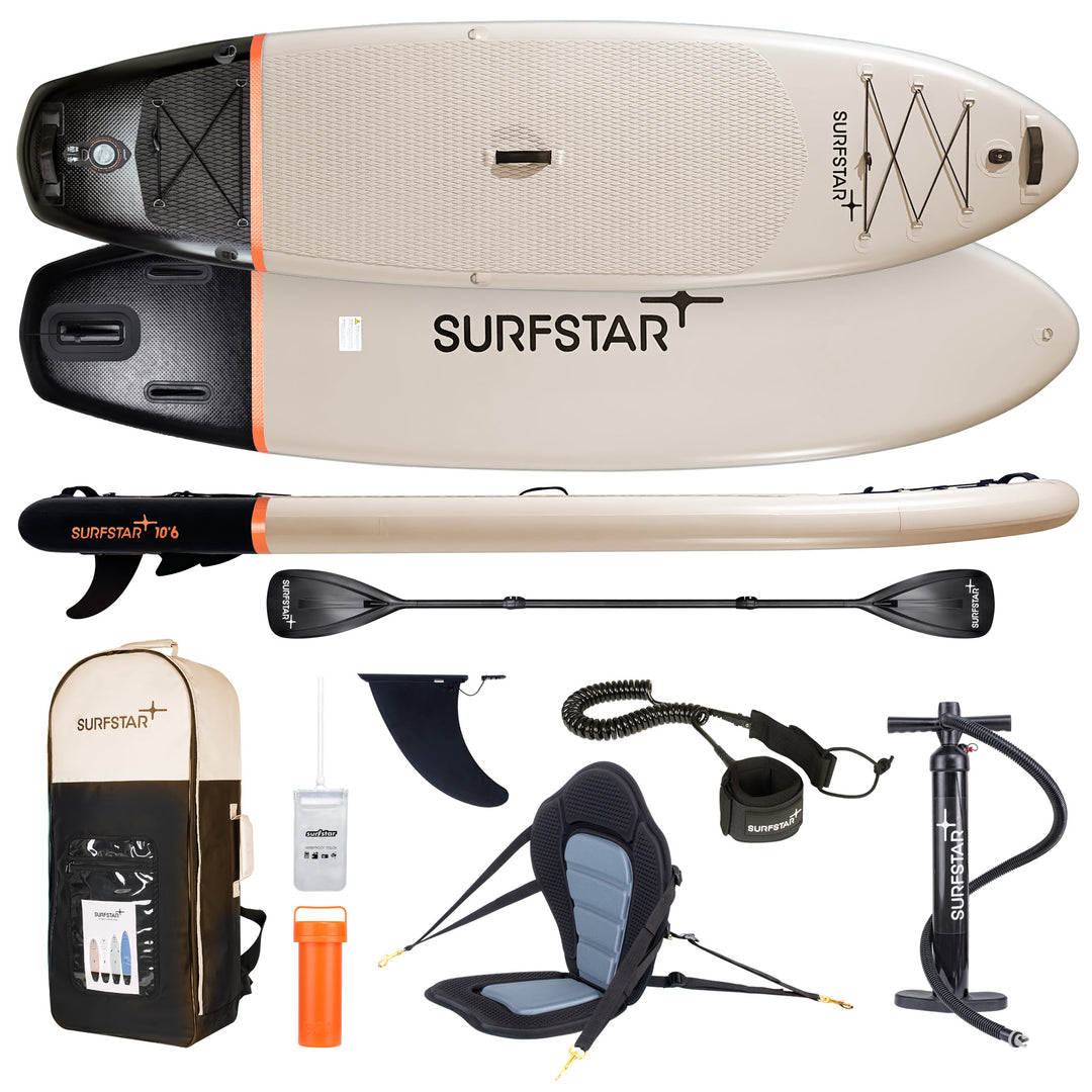 SurfStar 10'6" Advanced Star Paddle Board iSUP With Detachable Kayak Seat More Stability For Beginners