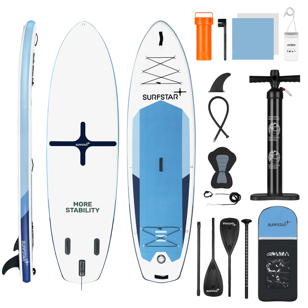 SurfStar Extra Wide Paddle Board 10'6'' x 34" With Detachable Kayak Seat Ergonomic Grab Handles