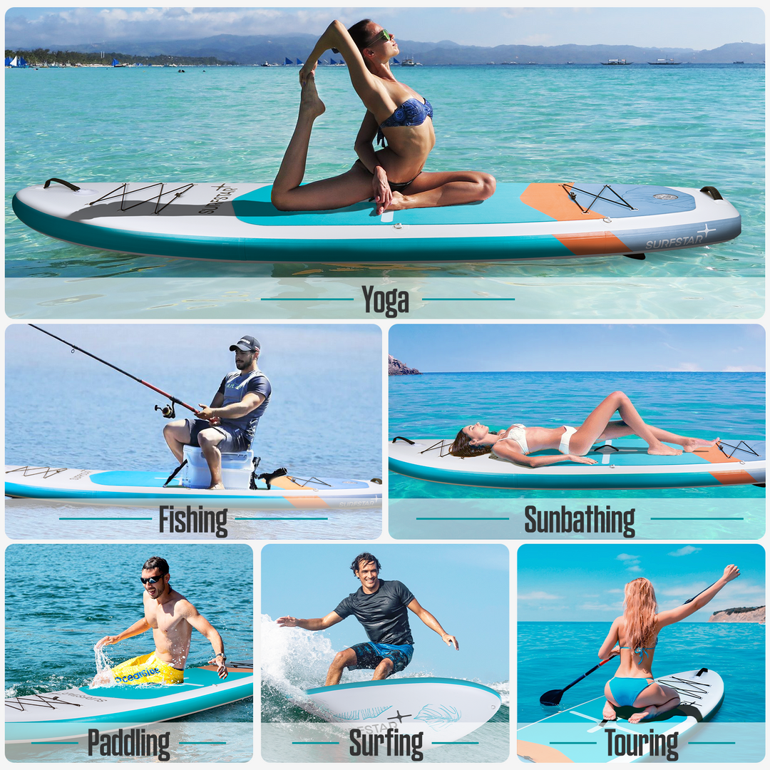 SurfStar Extra Wide Paddle Board 10'6'' x 34" With Detachable Kayak Seat for All Skill Level