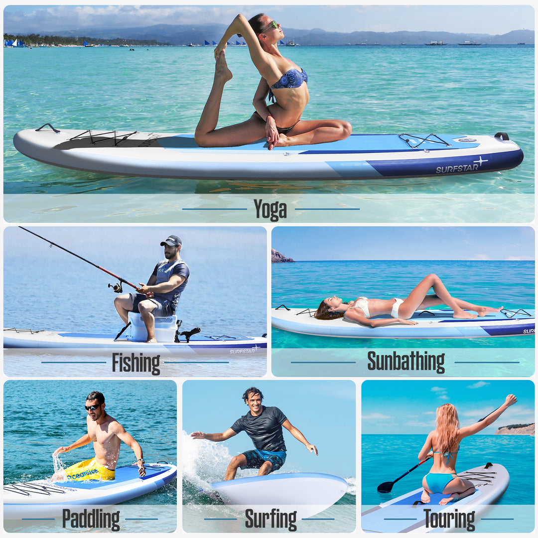 SurfStar Extra Wide Paddle Board 10'6'' x 34" With Detachable Kayak Seat Ergonomic Grab Handles