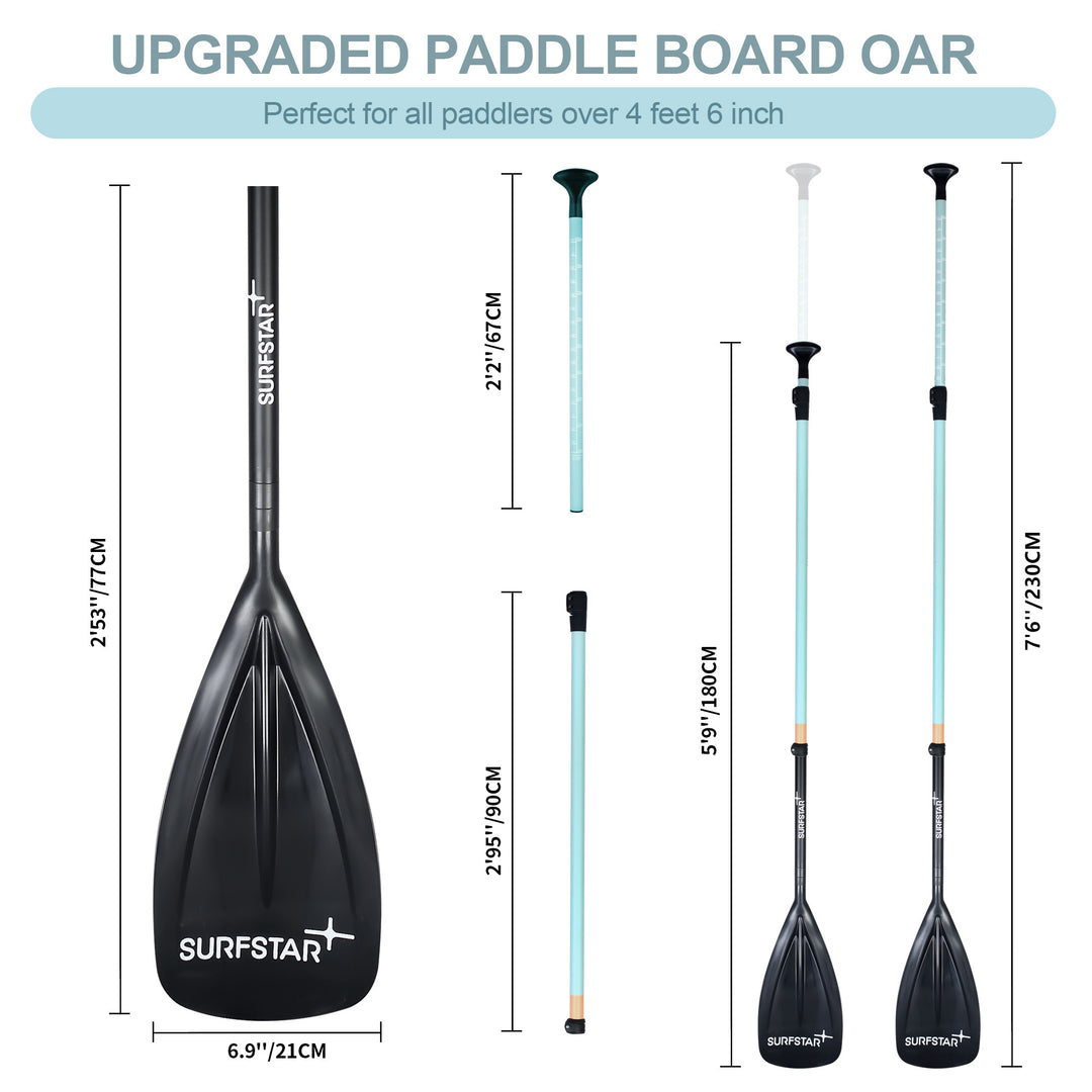 Surfstar Fiberglass SUP Paddle, Adjustable Paddle Board Oars