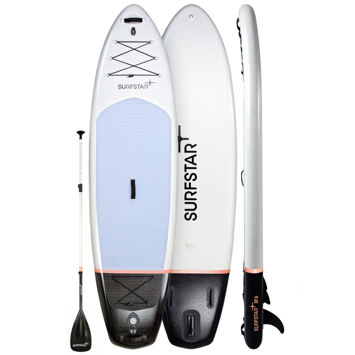 SurfStar Advance Star 10'6'' Paddle Board Set With Fiberglass Paddle (White)