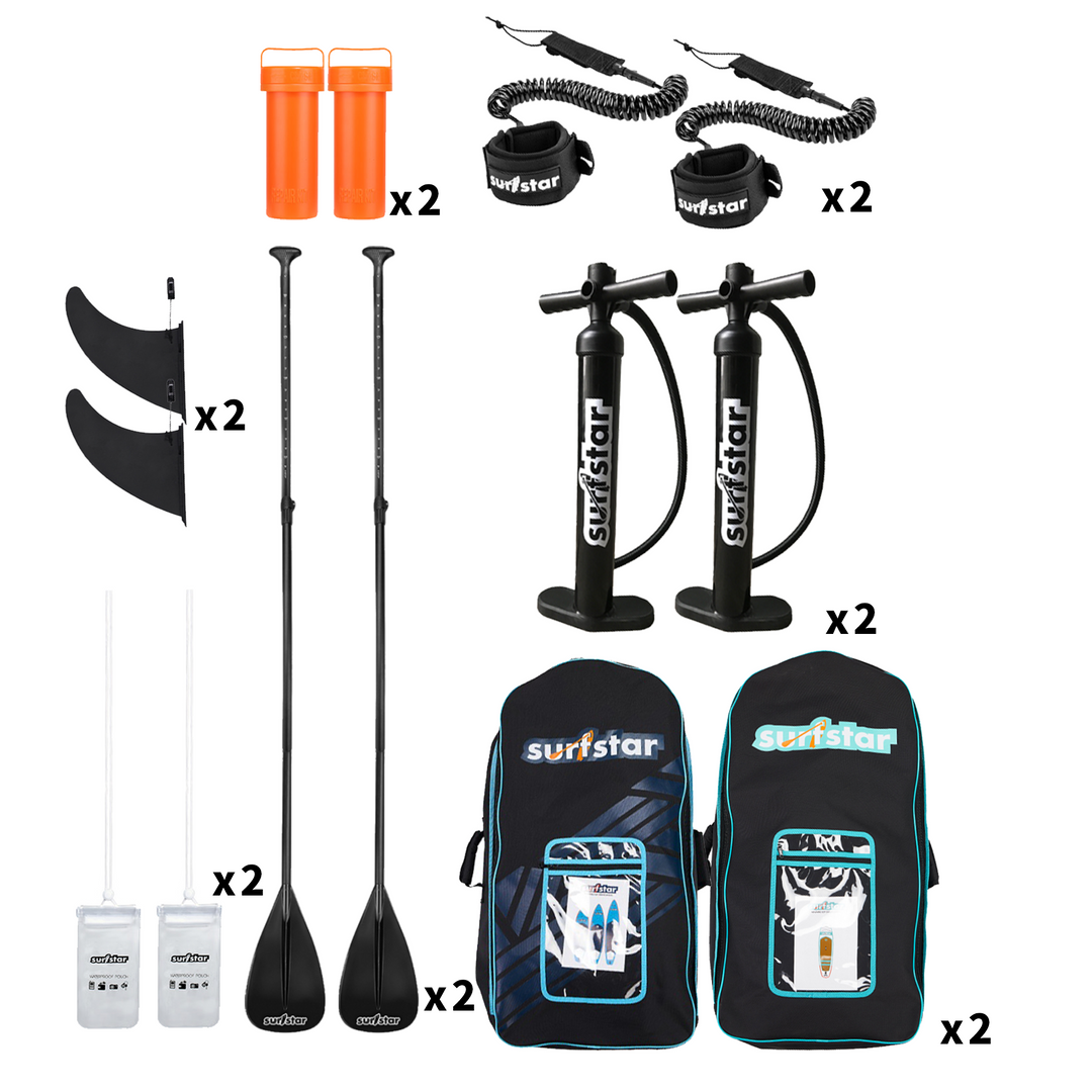 SurfStar Original Star 10'6" x 33" All-Round Paddle Boards Bundle Gift Set Weight Capacity 330 LBS