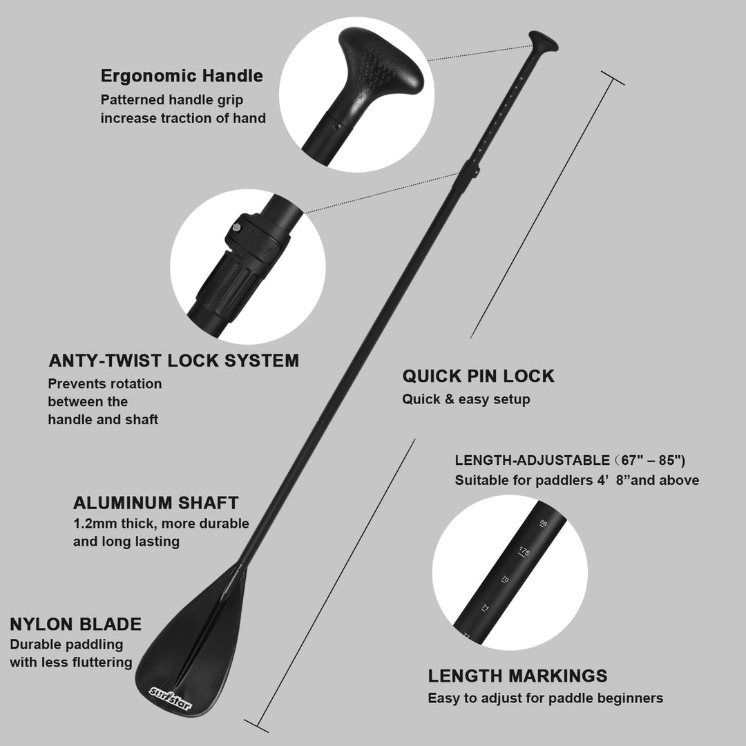 3 piece adjustable SUP paddle